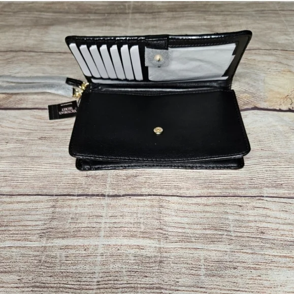 Victoria's secret tech black gold studded Wristlet clutch wallet - Picture 3 of 10